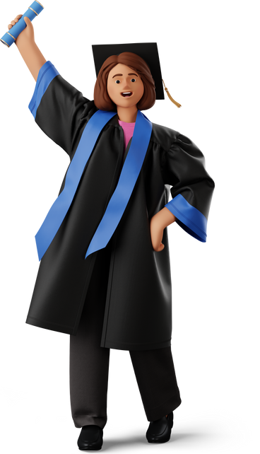 Graduated student showing her diploma PNG, SVG