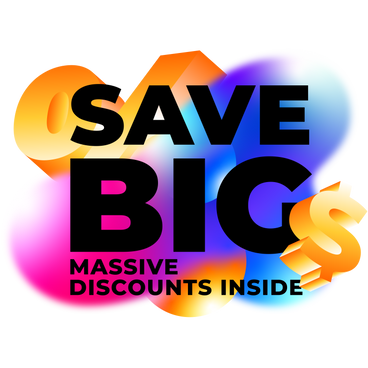 Lettering save big with d percent and dollars text PNG, SVG